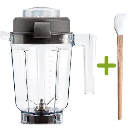 Vitamix 0.9 liter Dry Grains Container Classic with Kitchen Clever Spatula 3 cm wide