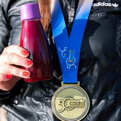 Beetroot juice with orange, lemon, and a pinch of salt