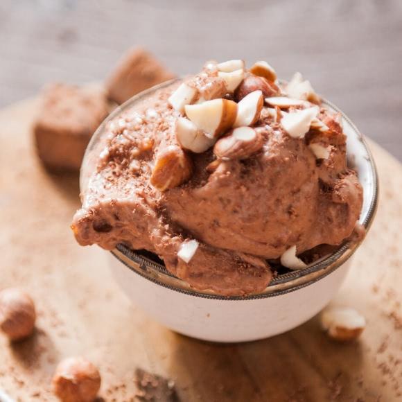 Nicecream recipe with cocoa powder and coffee