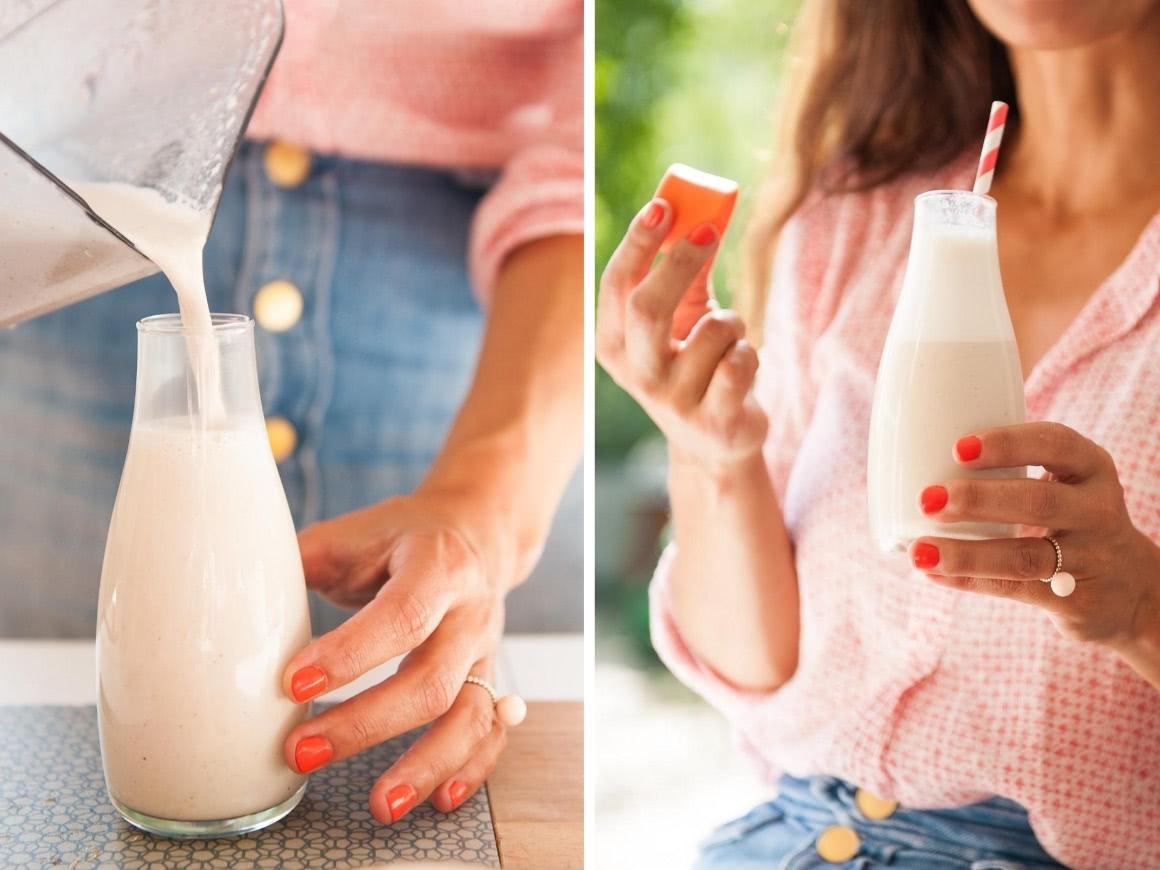 Blend again, pour and enjoy your fresh almond milk. Mmmh...