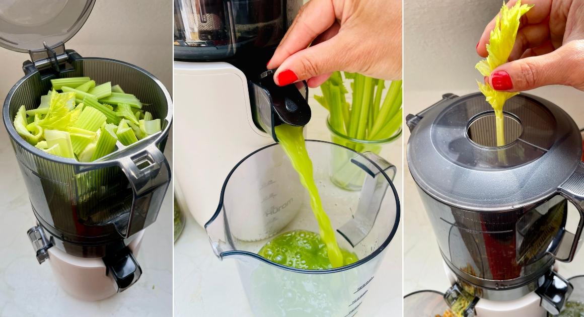 Making celery juice with Hurom E50-ST