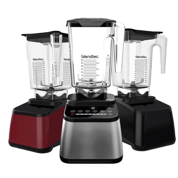 Blendtec Designer 650 in 3 colors: Red, Black and Silver Metallic