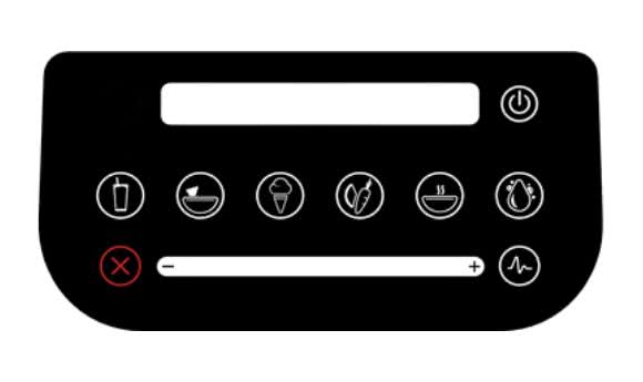 The touch control panel of the Blendtec Designer 725